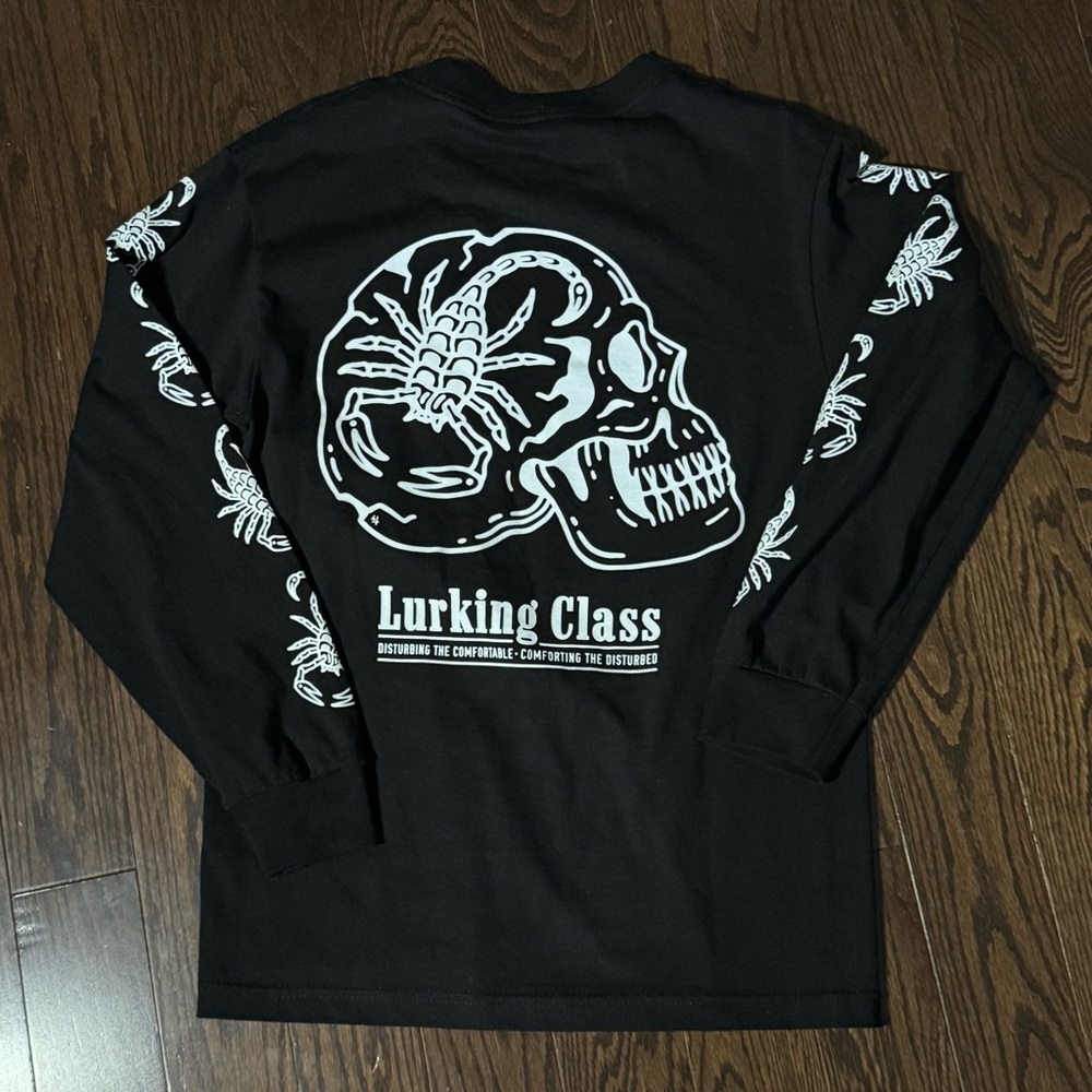 Lurking Class Black Long Sleeve Shirt with Skull and Scorpion Design